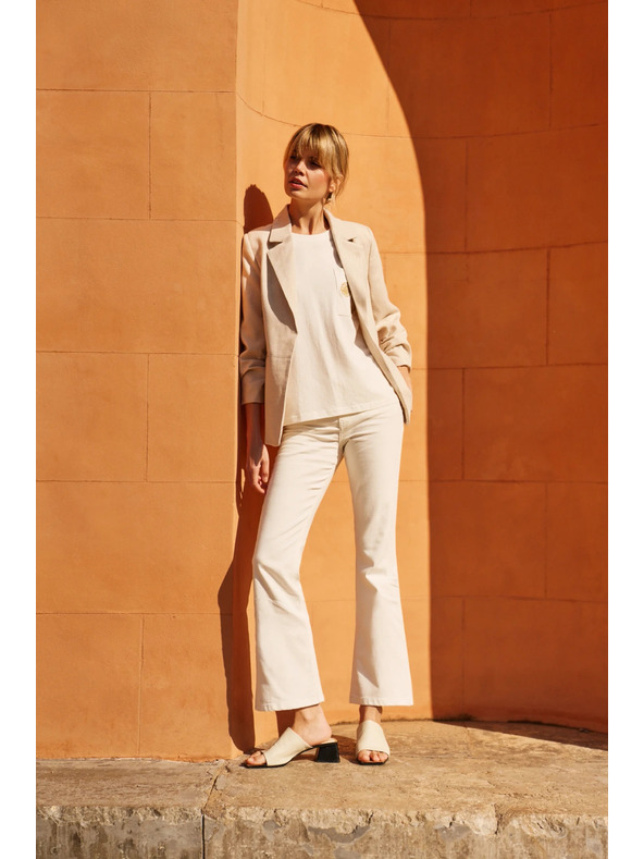 Moodo Sako sa naboranim 3/4 rukavom bež Moodo