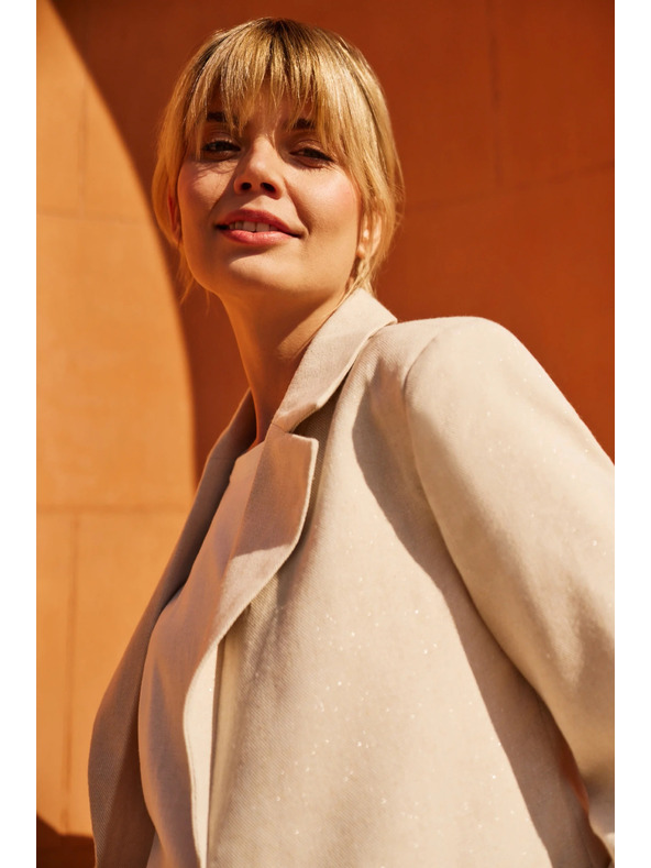 Moodo Sako sa naboranim 3/4 rukavom bež Moodo