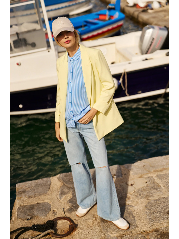 Moodo Sako s preklopljenim rukavima žuto Moodo