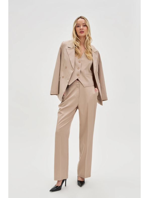 Moodo Dvostruko sako s prugama bež Moodo