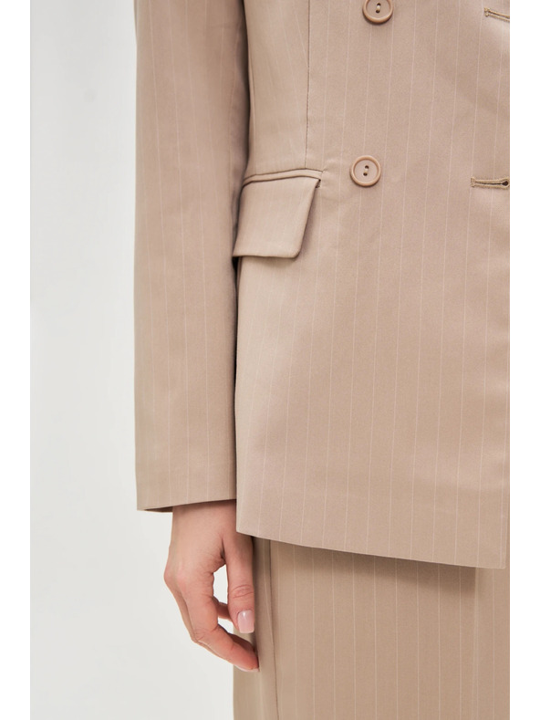 Moodo Dvostruko sako s prugama bež Moodo