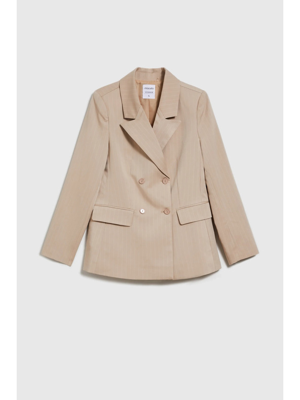 Moodo Dvostruko sako s prugama bež Moodo