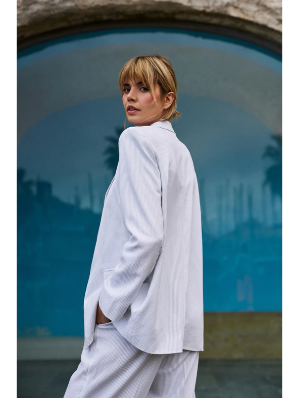 Moodo Viskozno sako s prugama bijelo Moodo