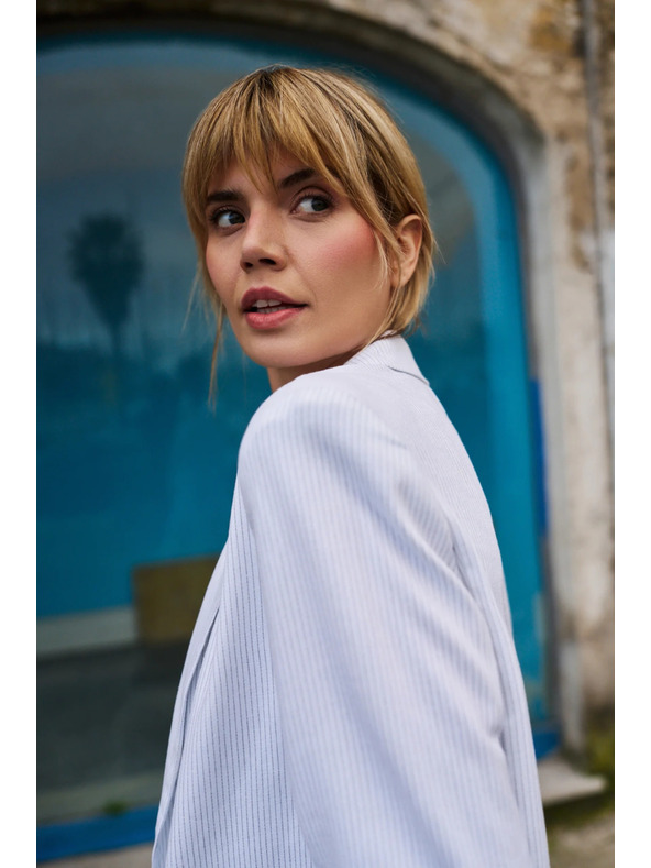 Moodo Viskozno sako s prugama bijelo Moodo