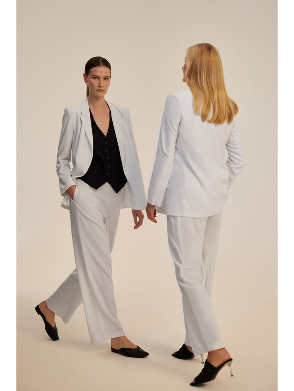 Moodo Viskozno sako s prugama bijelo Moodo