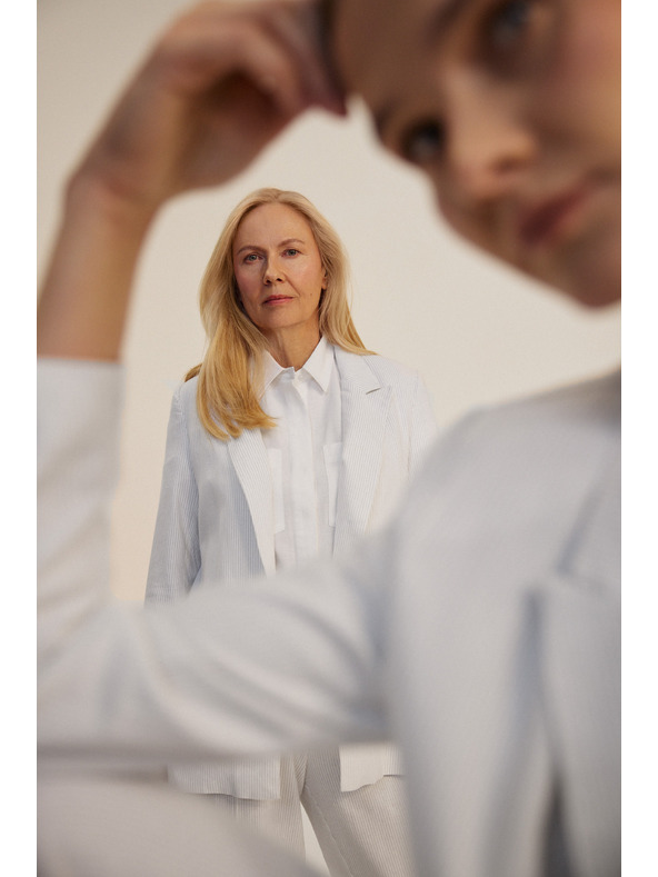 Moodo Viskozno sako s prugama bijelo Moodo