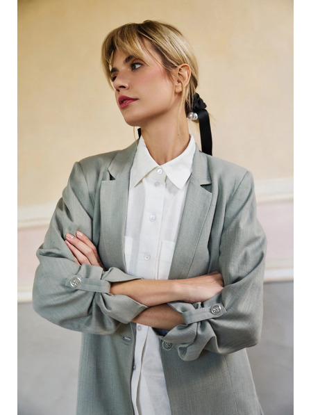 Moodo Sako od viskoze i lana maslinasto Moodo