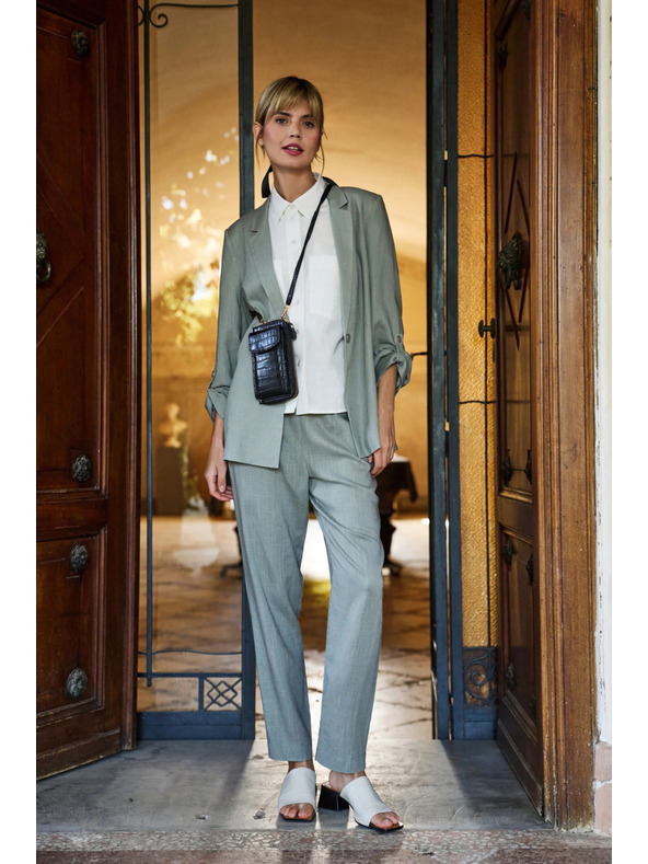 Moodo Sako od viskoze i lana maslinasto Moodo