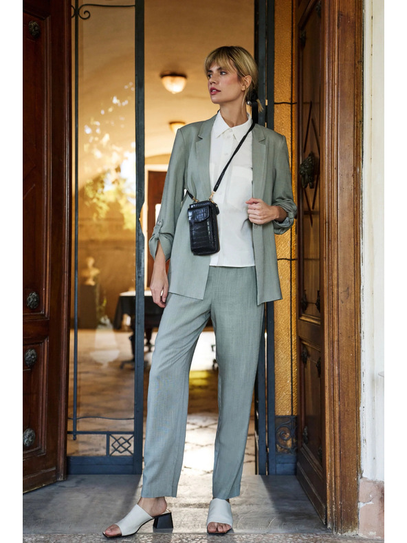 Moodo Sako od viskoze i lana maslinasto Moodo