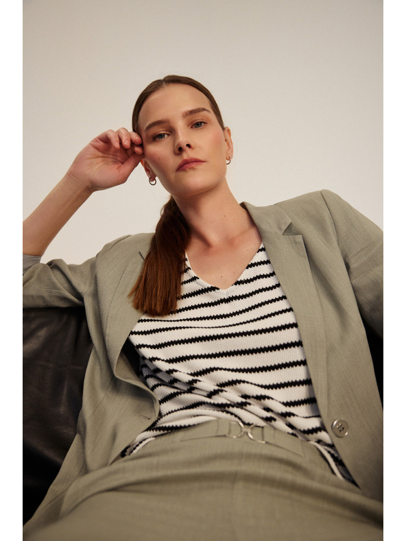 Moodo Sako od viskoze i lana maslinasto Moodo