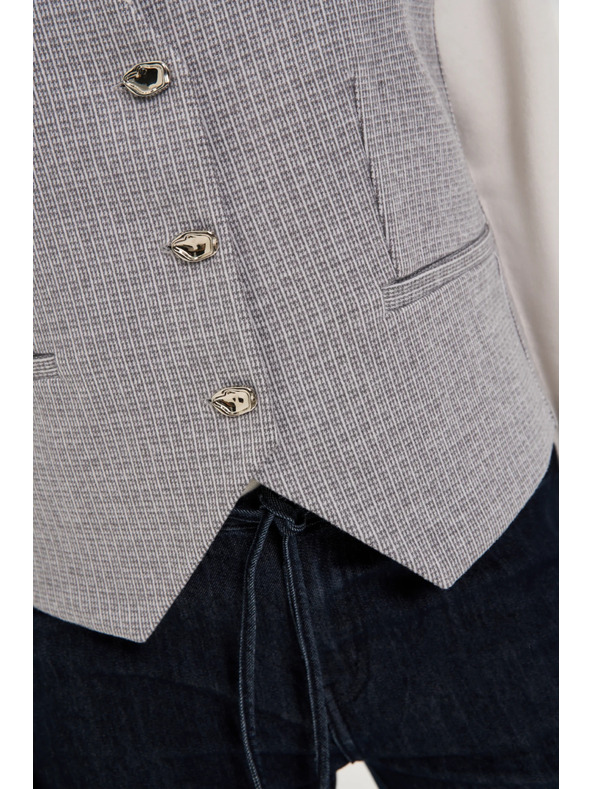 Moodo Prsluk s dekorativnim gumbima sivi Moodo