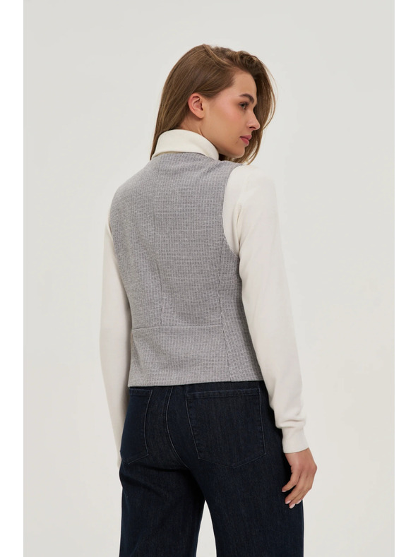 Moodo Prsluk s dekorativnim gumbima sivi Moodo