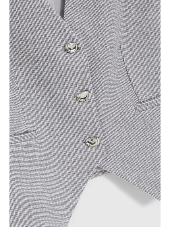 Moodo Prsluk s dekorativnim gumbima sivi Moodo