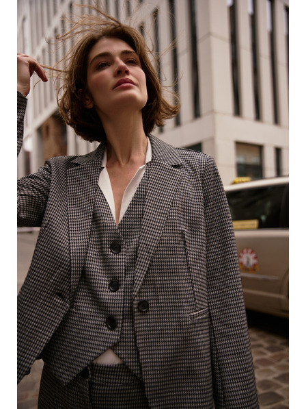 Moodo Jednostrani blejzer sivi Moodo