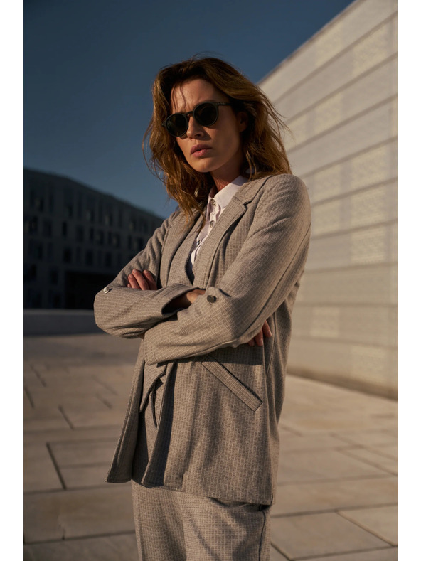 Moodo Sako s preklopljenim rukavima sivo Moodo