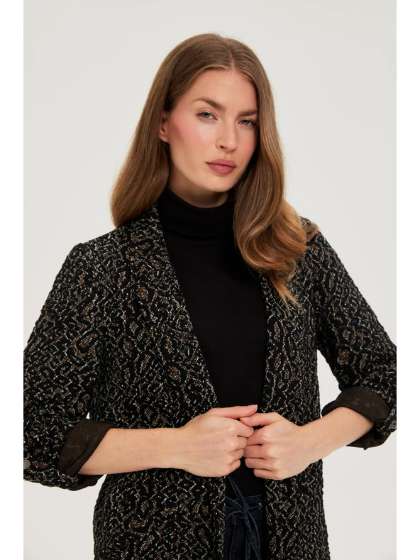 Moodo Sako sa životinjskim uzorkom crno Moodo