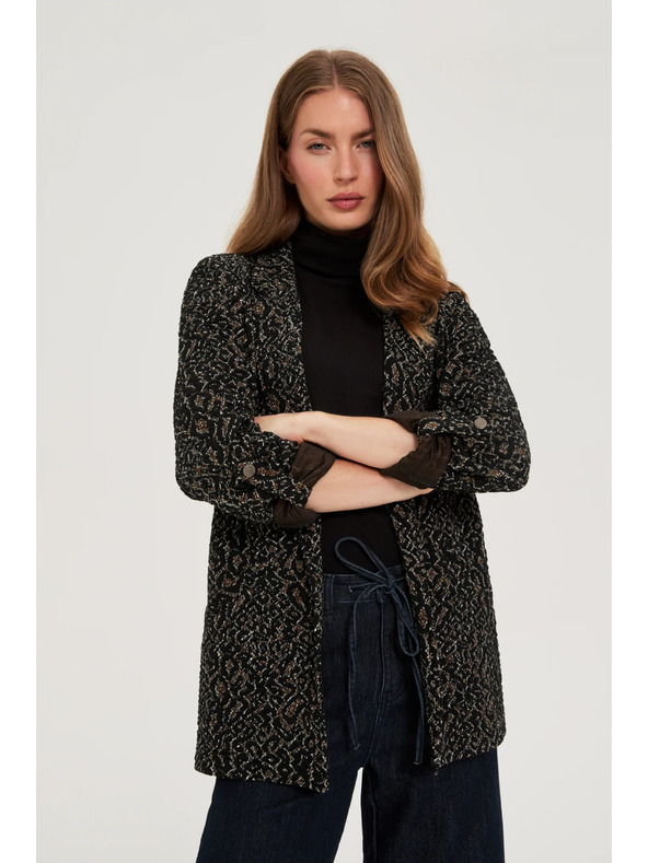 Moodo Sako sa životinjskim uzorkom crno Moodo