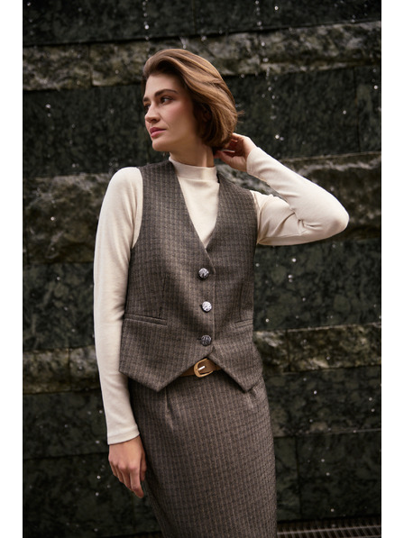 Moodo Elegantni prsluk tamno bež Moodo