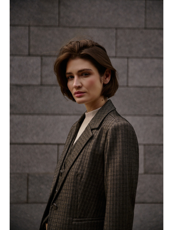 Moodo Jednostrano sako tamno bež Moodo