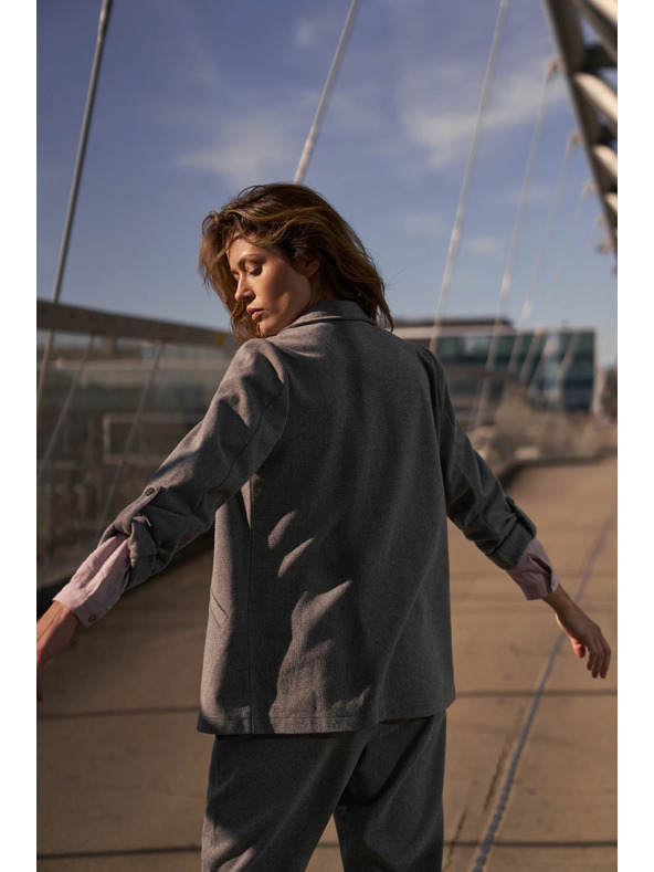 Moodo Sako s preklopljenim rukavima sivo Moodo