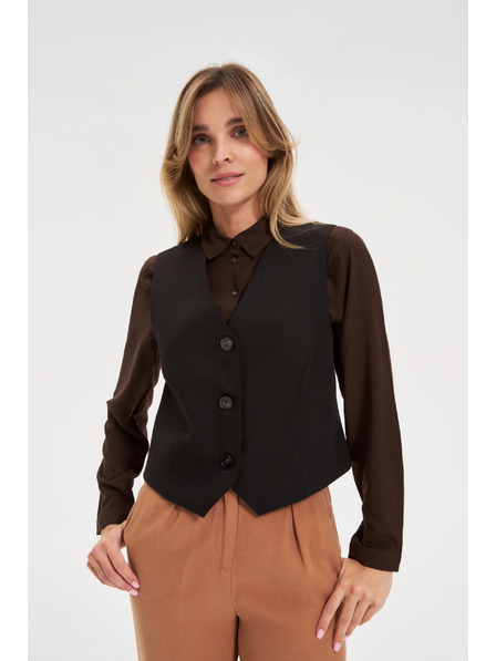 Moodo Elegantni prsluk crni Moodo