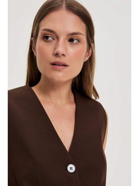 Moodo Elegantni prsluk smeđi Moodo