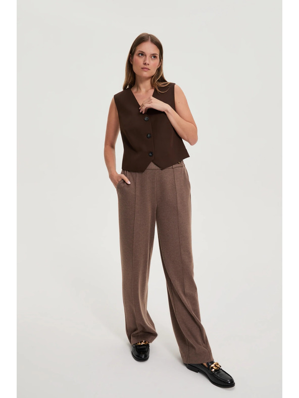 Moodo Elegantni prsluk smeđi Moodo