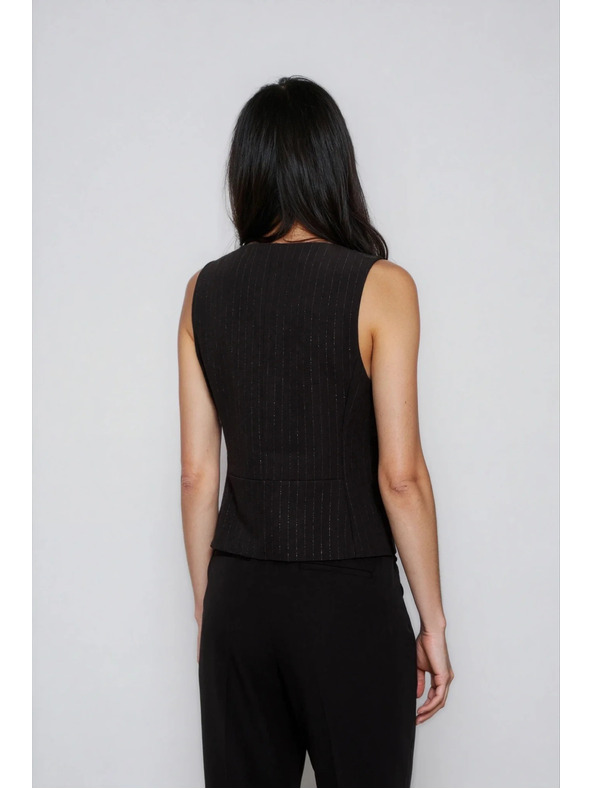 Moodo Prsluk s dekorativnim gumbima crni Moodo