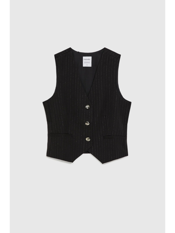 Moodo Prsluk s dekorativnim gumbima crni Moodo