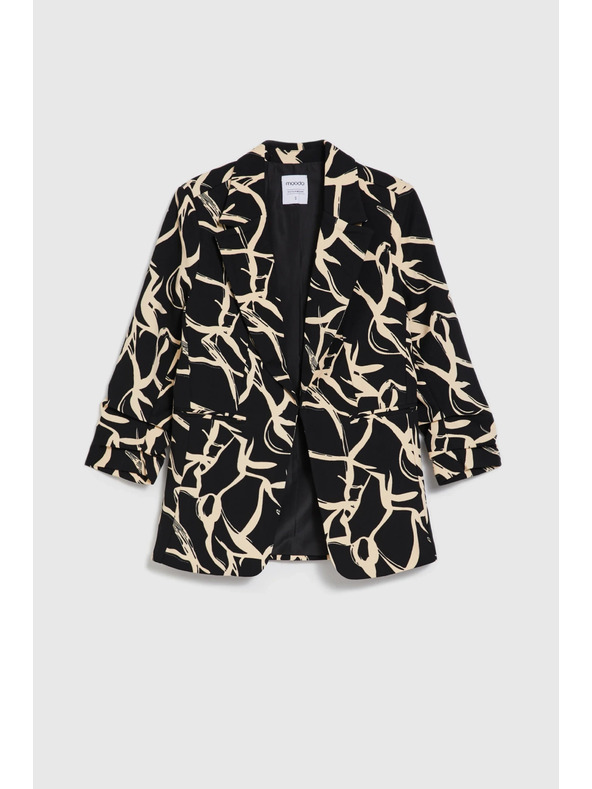 Moodo Sako sa naboranim 3/4 rukavima crne boje Moodo