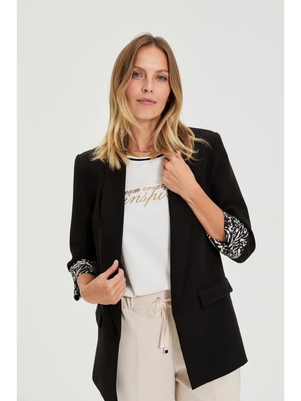 Moodo Sako s ukrašenim manžetama crni Moodo