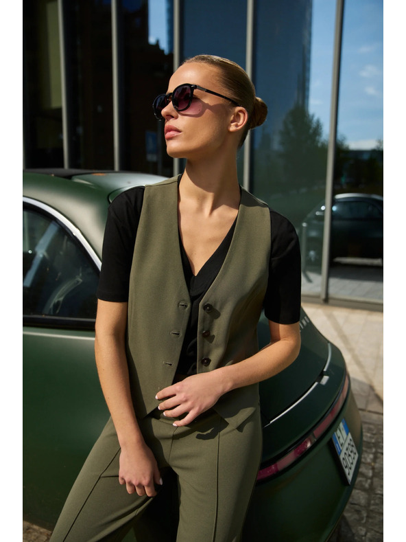 Moodo Prsluk maslinaste boje Moodo