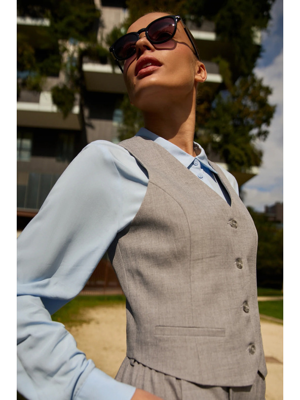 Moodo Elegantni prsluk sivi Moodo