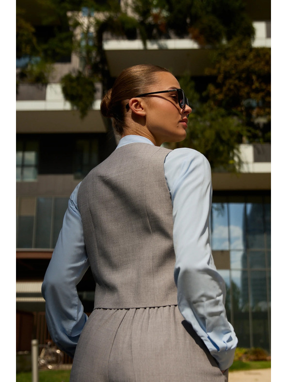 Moodo Elegantni prsluk sivi Moodo