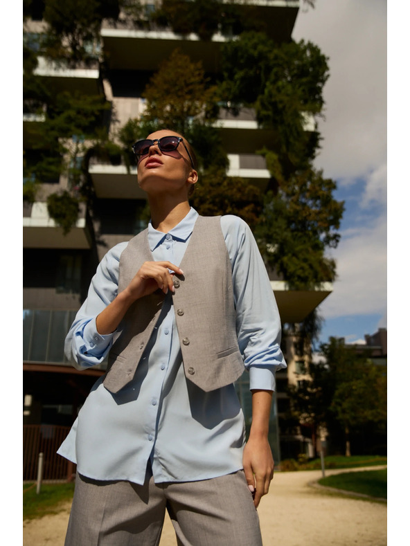 Moodo Elegantni prsluk sivi Moodo