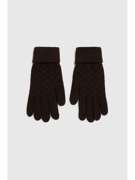 Moodo Smeđe pletene rukavice Moodo