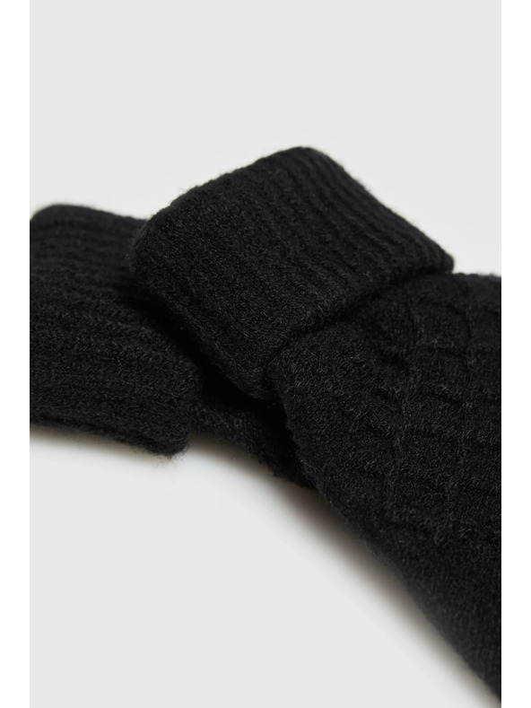 Moodo Crne pletene rukavice Moodo