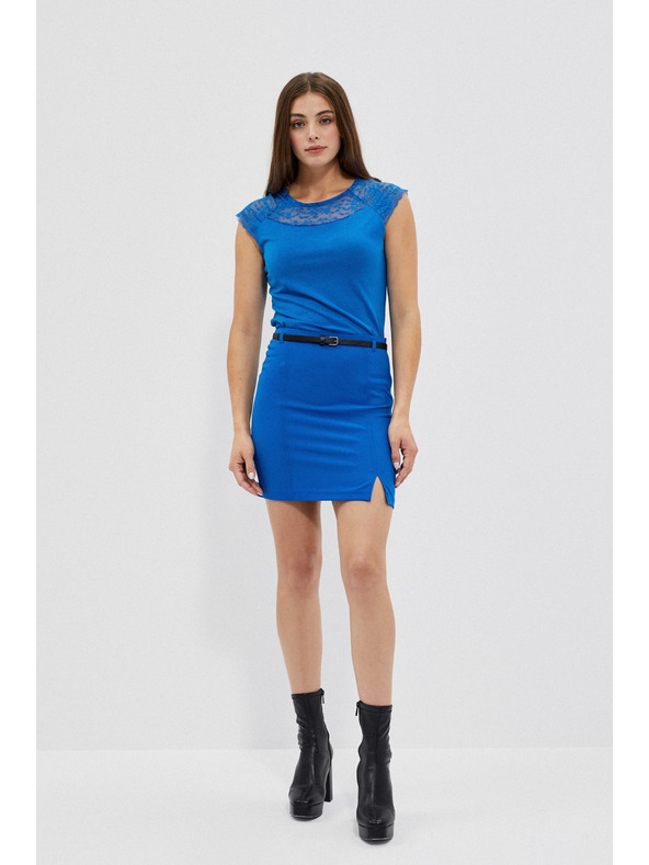 Moodo Plava mini suknja s pojasom Moodo