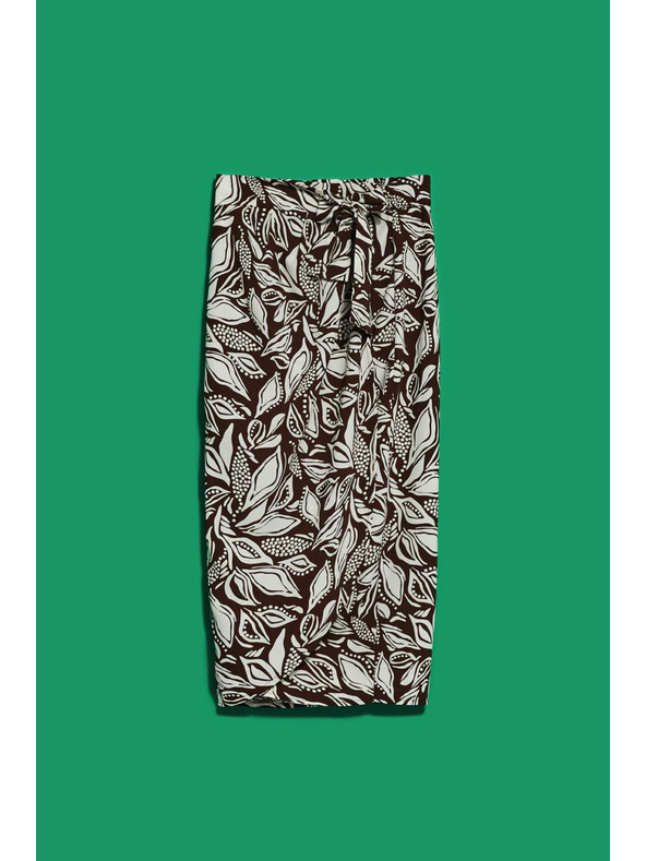 Moodo Uzorkovana suknja sa vezanjem u struku Moodo