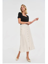 Moodo Lanena midi suknja bež Moodo