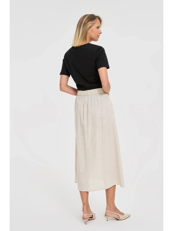 Moodo Lanena midi suknja bež Moodo