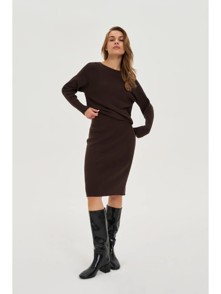 Moodo Pletena smeđa suknja Moodo