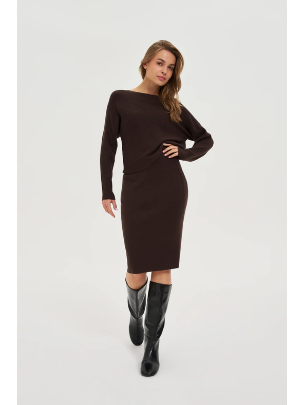 Moodo Pletena smeđa suknja Moodo