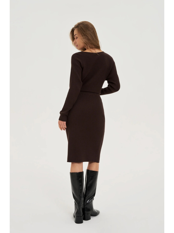 Moodo Pletena smeđa suknja Moodo