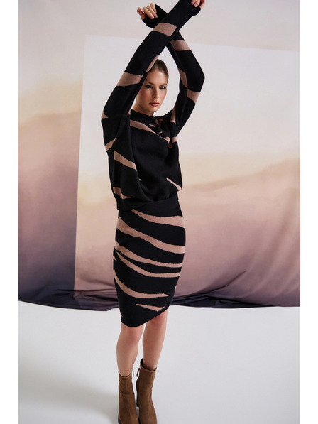 Moodo Crna pletena suknja Moodo