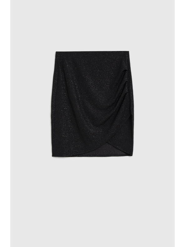 Moodo Crna nabrana suknja Moodo