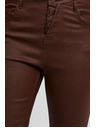Moodo Voskirane uske hlače s džepovima kaštanjaste boje Moodo