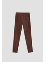 Moodo Voskirane uske hlače s džepovima kaštanjaste boje Moodo