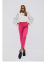 Moodo Ružičaste uske hlače s pojasom Moodo