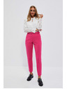 Moodo Ružičaste uske hlače s pojasom Moodo